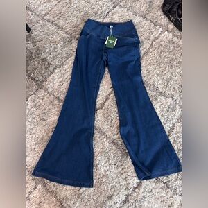 HALARA Dark Blue Flare Jeans